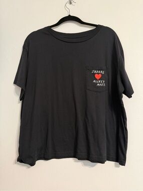 Disney Black Graphic Tee with Red Accent